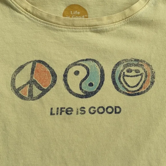 Life Is Good Yellow Girls T-shirt 7/8 - Picture 3 of 12